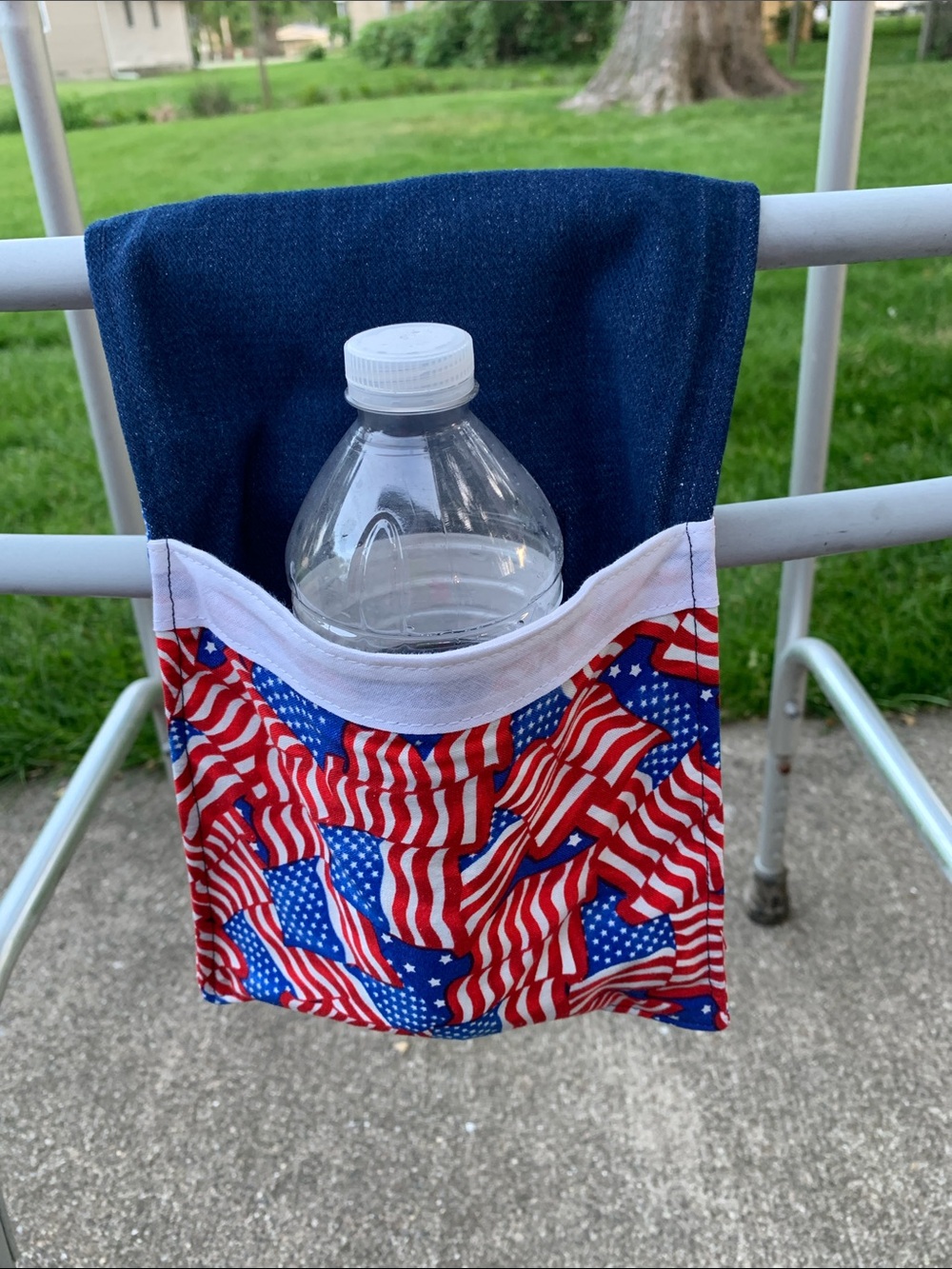 Handmade Patriotic Flag Print Caddy/Pocket for Walker/Wheelchair.